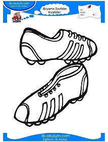 Çocuklar İçin Spor-Ayakkabısı Boyama Sayfaları 